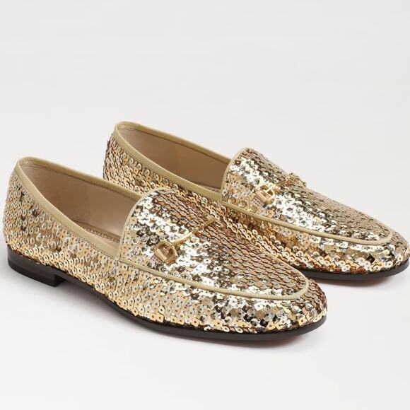 Sam Edelman Shoes - Sam Edelman Women's Loraine Gold Sequins Bit Loafers Size 6.5 $160